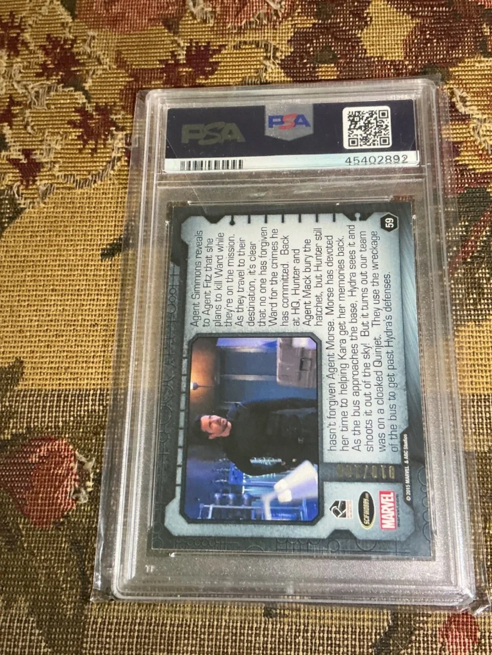 2015 Marvel Agents of Shield The Dirty Half Dozen #59 numbered 010/100 PSA 9